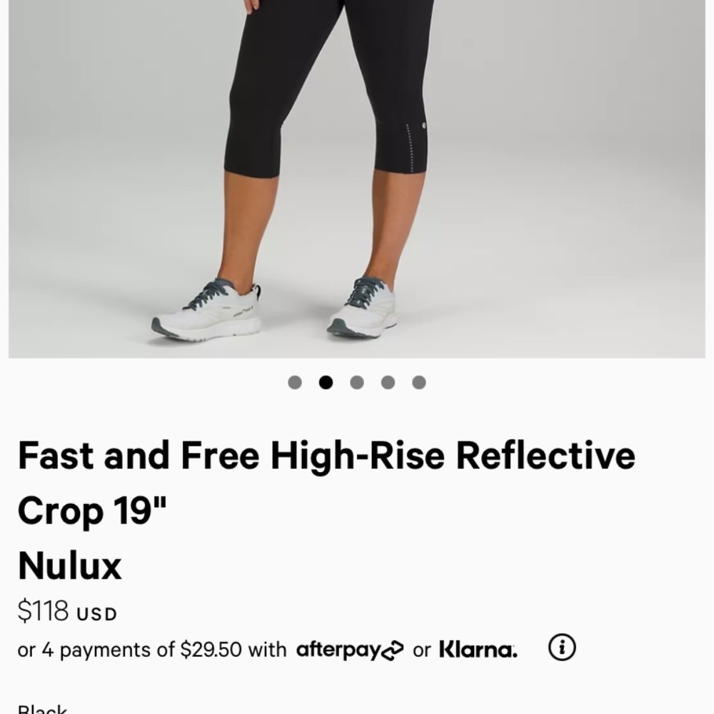 Lululemon Fast and Free Reflective Crop